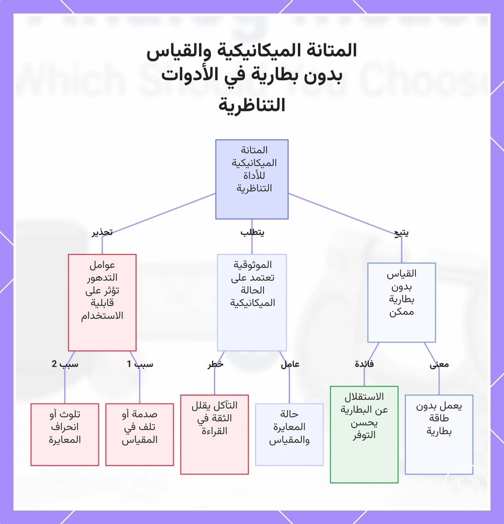المتانة الميكانيكية والقياس بدون بطارية في الأدوات التناظرية