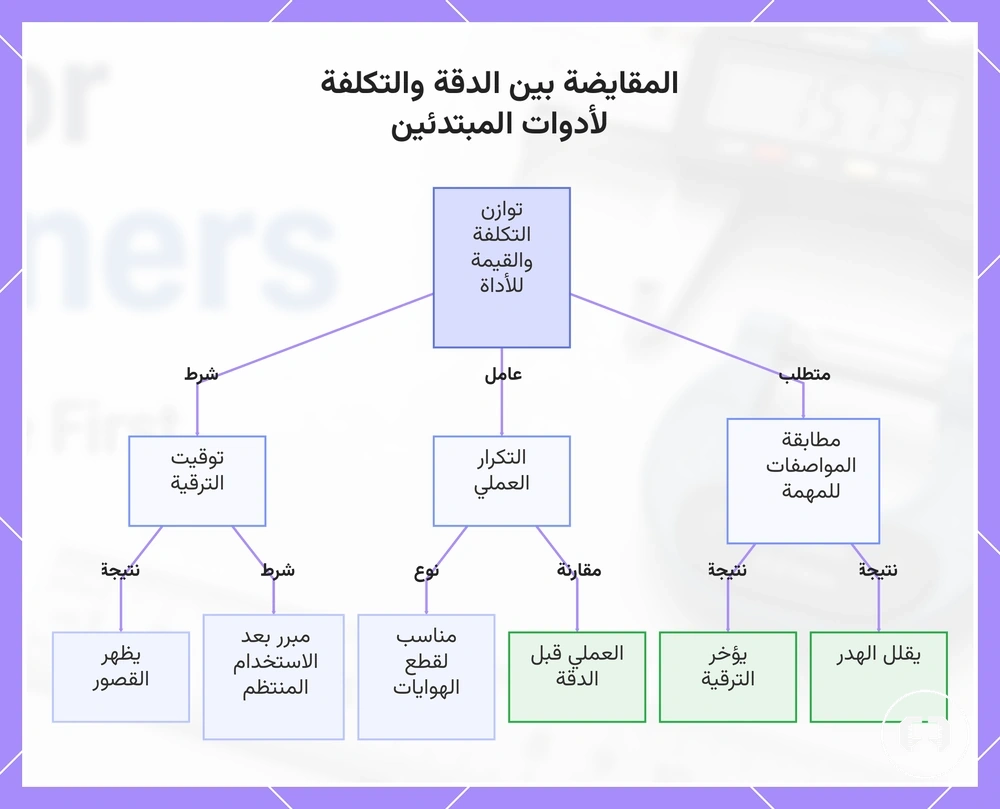 المقايضة بين الدقة والتكلفة لأدوات المبتدئين
