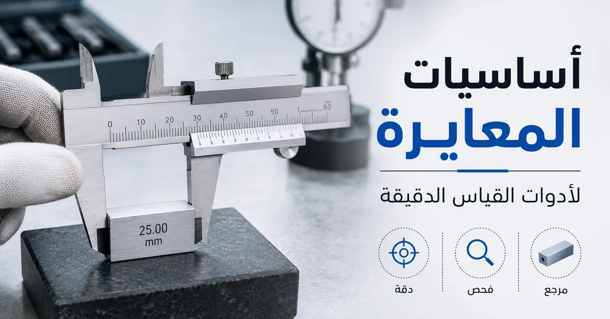 أداة قياس دقيقة يتم فحصها بمرجع معايرة للتحقق من دقة القياس