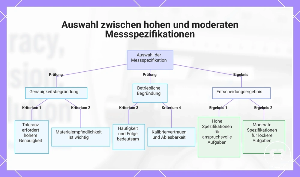 Auswahl zwischen hohen und moderaten Messspezifikationen