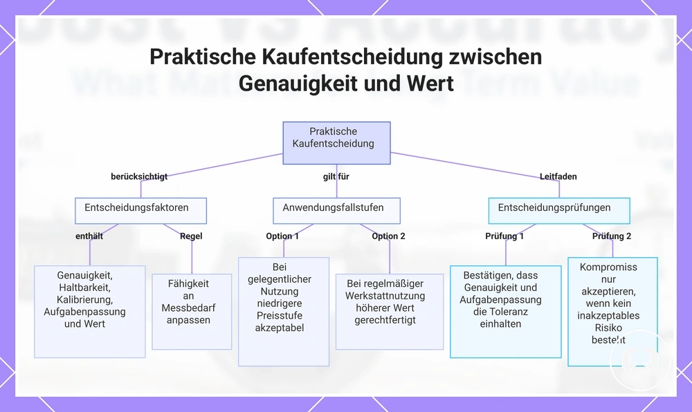 Praktische Kaufentscheidung zwischen Genauigkeit und Wert