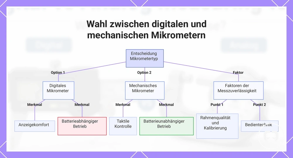 Wahl zwischen digitalen und mechanischen Mikrometern
