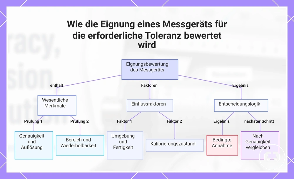 Wie die Eignung eines Messgeräts für die erforderliche Toleranz bewertet wird