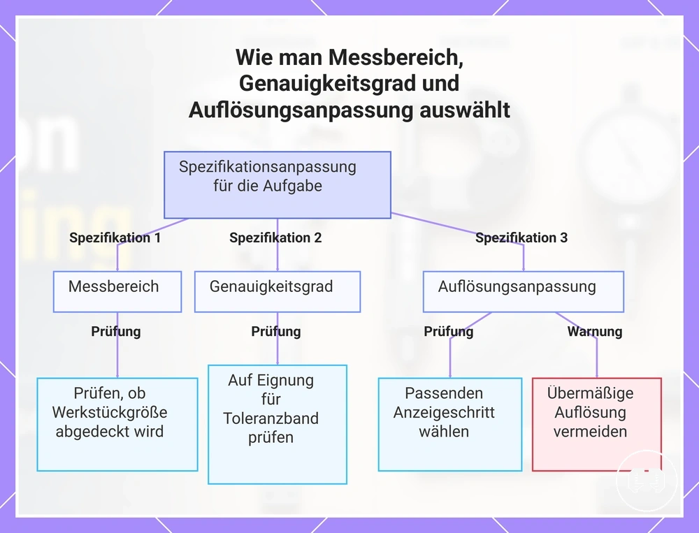 Wie man Messbereich, Genauigkeitsgrad und Auflösungsanpassung auswählt