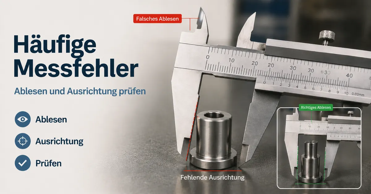 Präzisionsmesswerkzeug zur Darstellung häufiger Ablese- und Ausrichtungsfehler