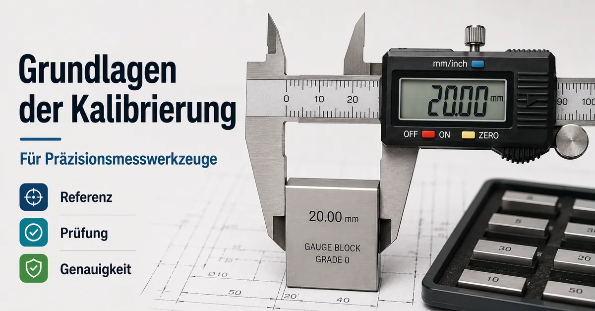 Präzisionsmesswerkzeug wird mit einer Kalibrierreferenz auf Messgenauigkeit geprüft