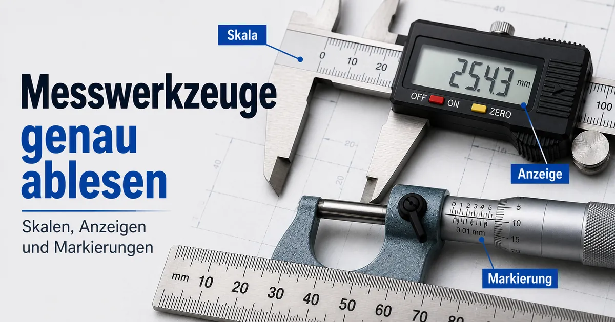 Nahaufnahme von Skalen und Anzeigen an Präzisionsmesswerkzeugen für genaues Ablesen