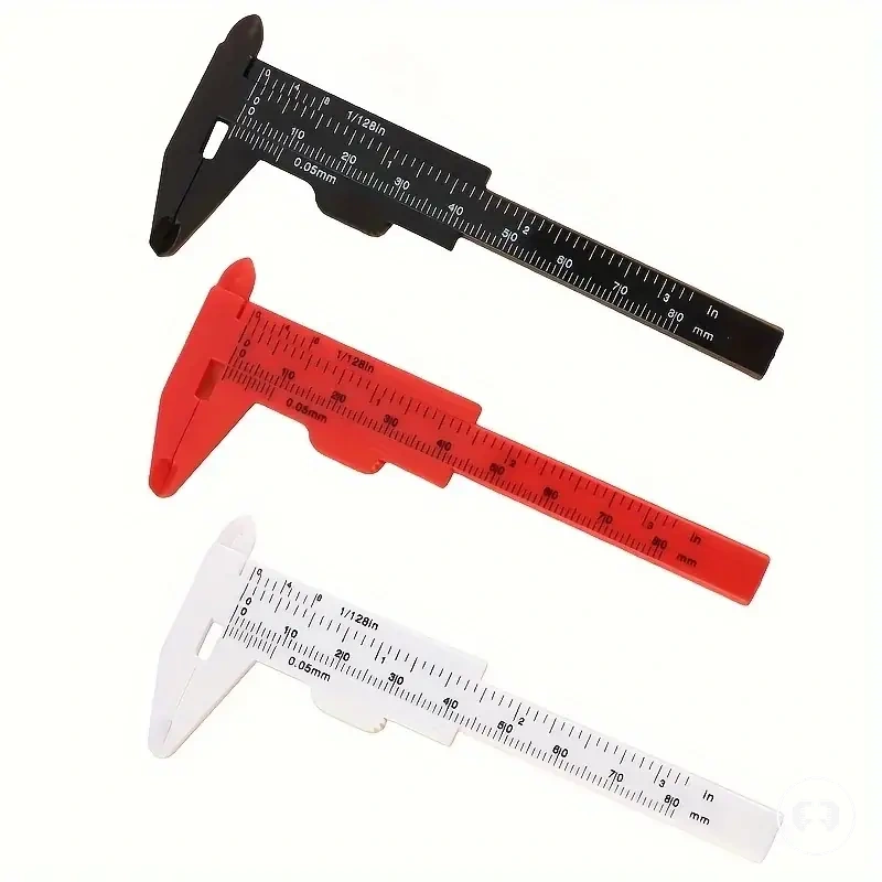 Three-pack plastic vernier calipers set with metric and imperial dual scale