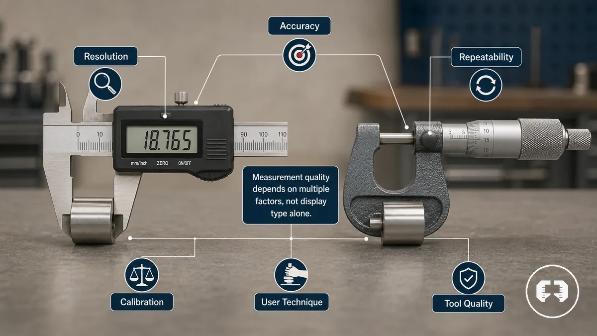 Comparison of accuracy, resolution, and repeatability in precision measuring tools