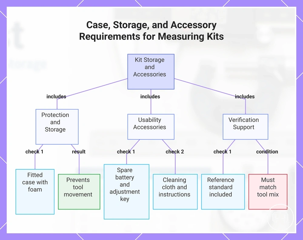 Case, Storage, and Accessory Requirements for Measuring Kits