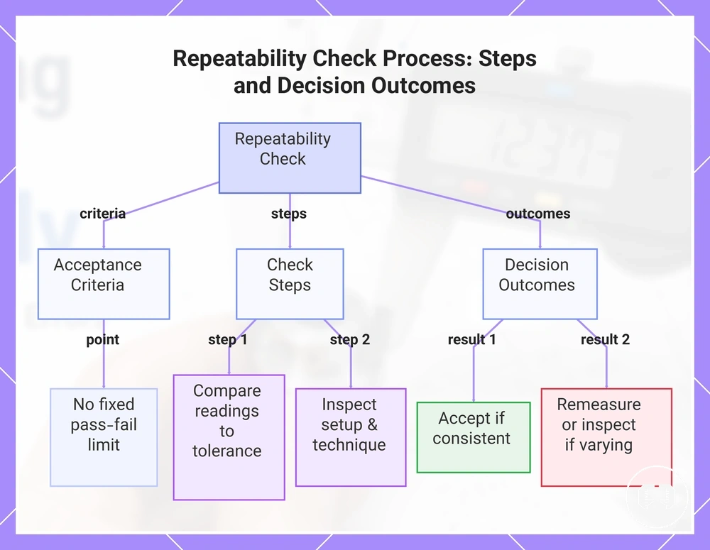 Repeatability Check Process: Steps and Decision Outcomes