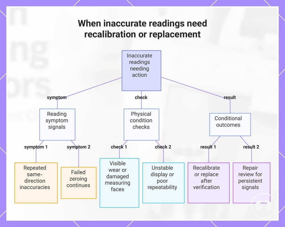 When inaccurate readings need recalibration or replacement