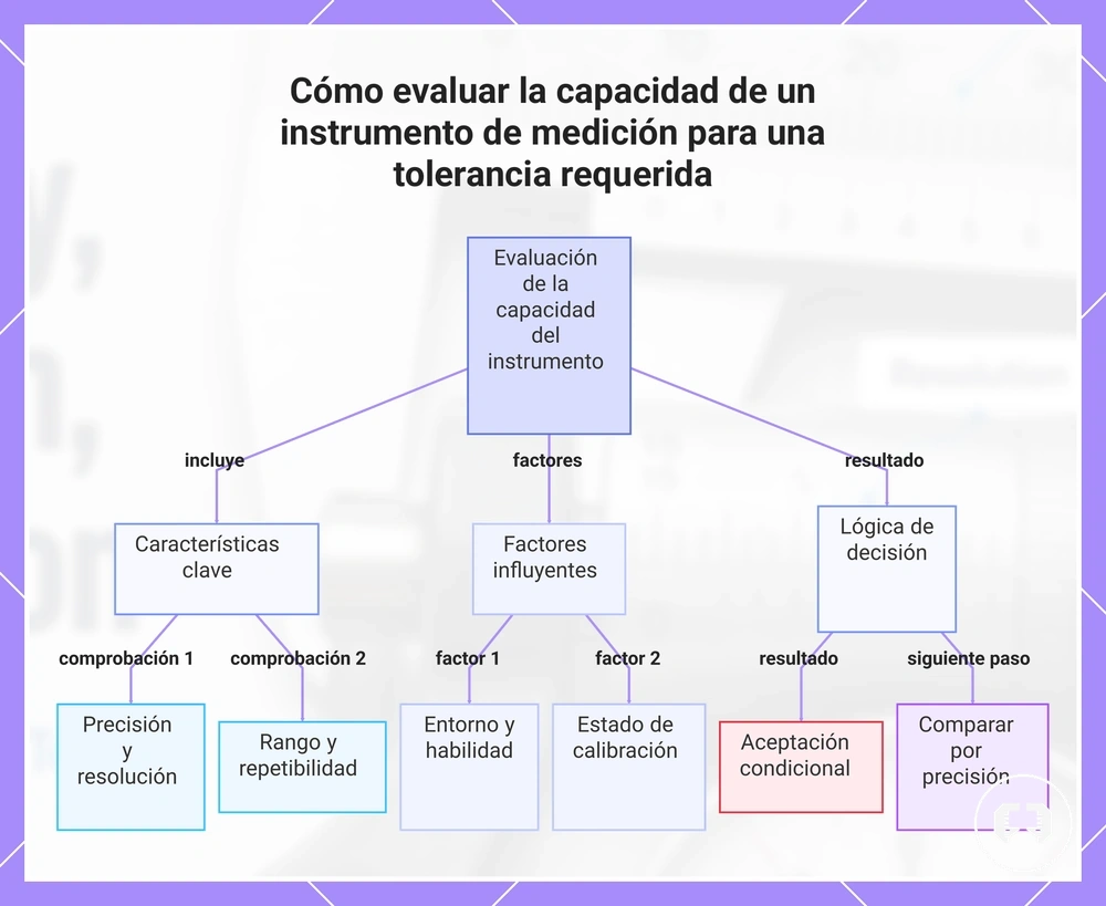 Cómo evaluar la capacidad de un instrumento de medición para una tolerancia requerida