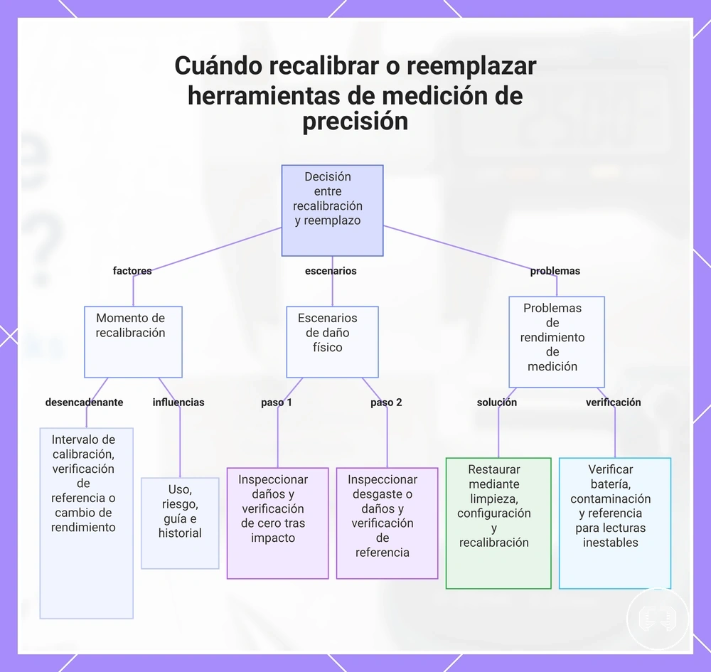 Cuándo recalibrar o reemplazar herramientas de medición de precisión