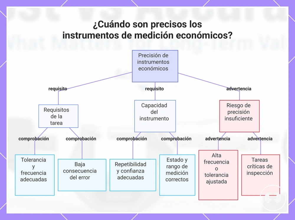 ¿Cuándo son precisos los instrumentos de medición económicos?