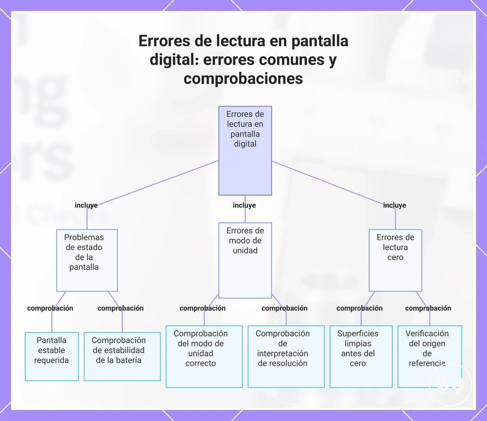 Errores de lectura en pantalla digital: errores comunes y comprobaciones