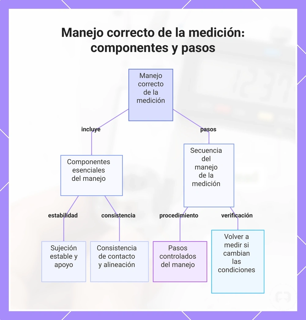 Manejo correcto de la medición: componentes y pasos