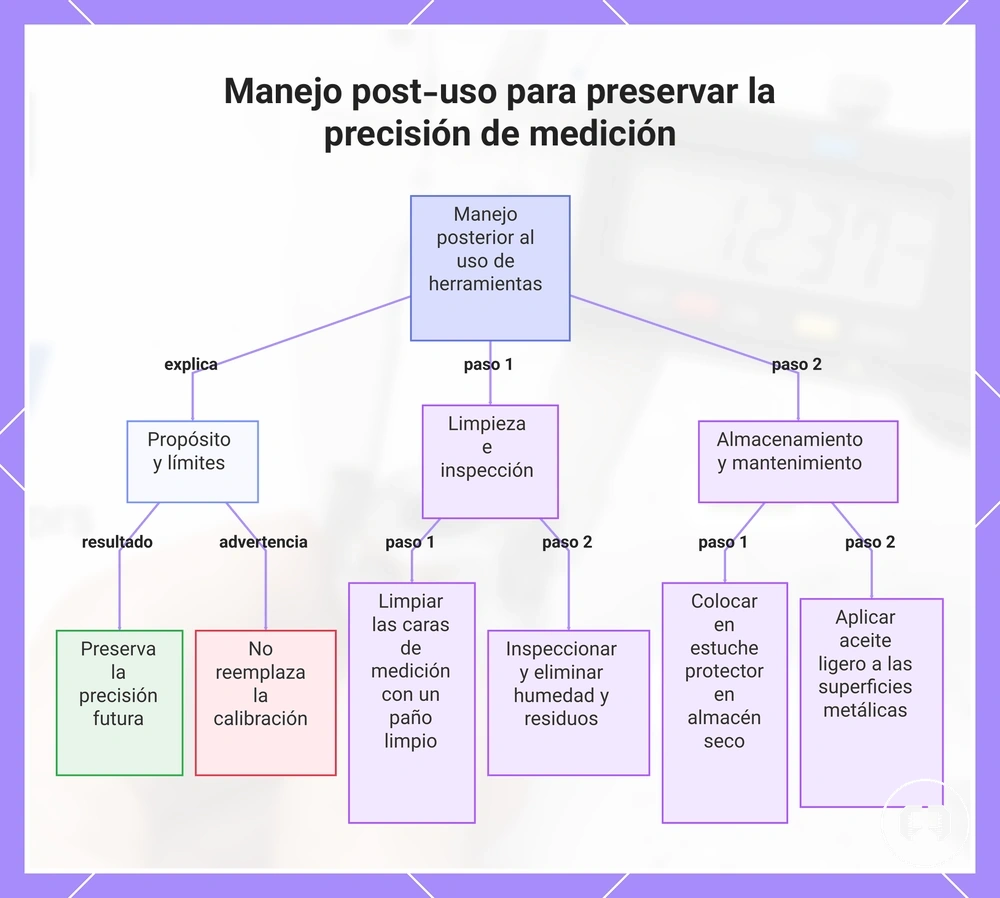 Manejo post-uso para preservar la precisión de medición