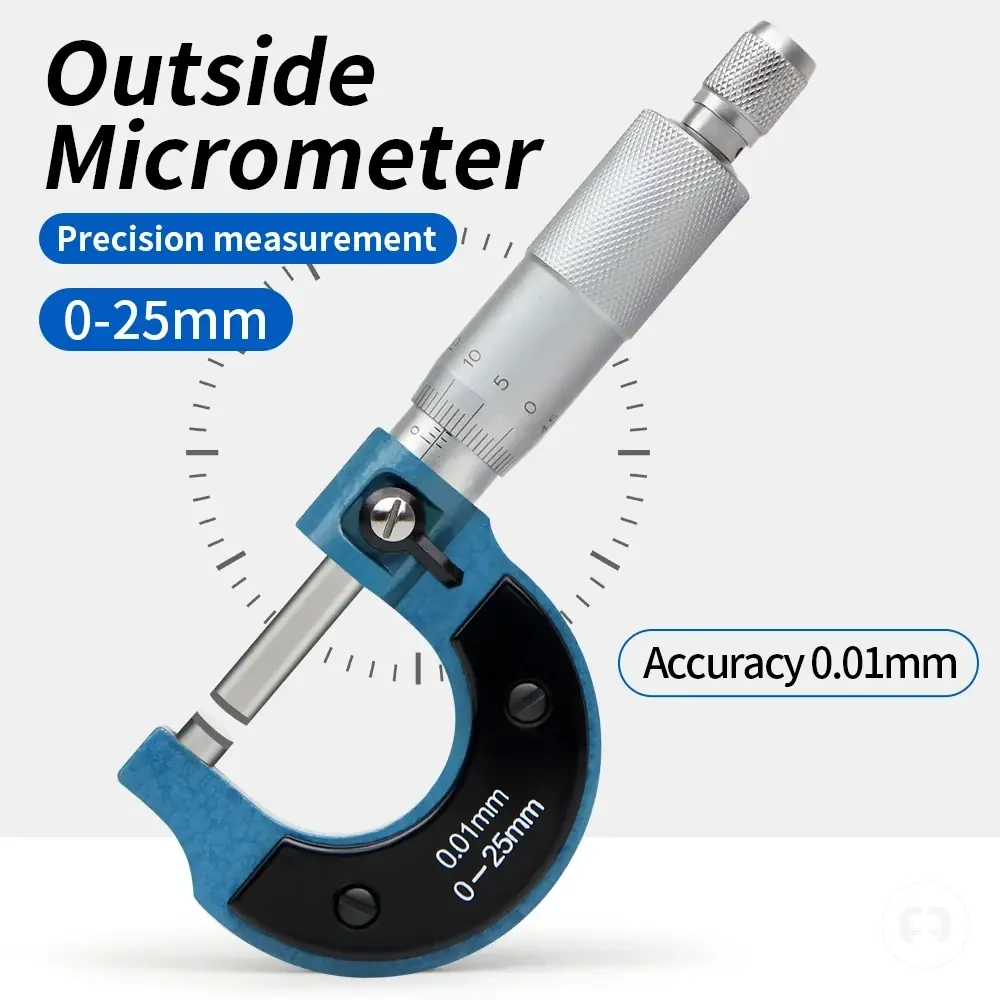 Micromètre extérieur mécanique pour mesure de précision de 0 à 25 mm