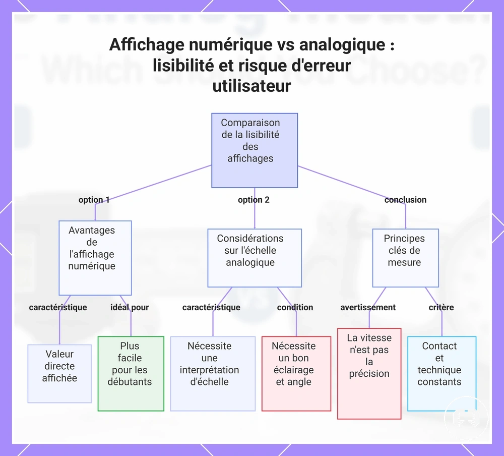 Affichage numérique vs analogique : lisibilité et risque d'erreur utilisateur