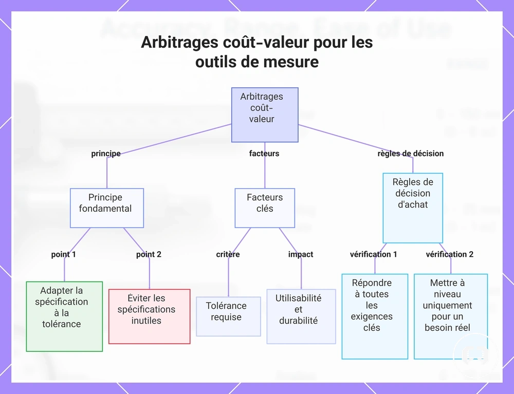 Arbitrages coût-valeur pour les outils de mesure