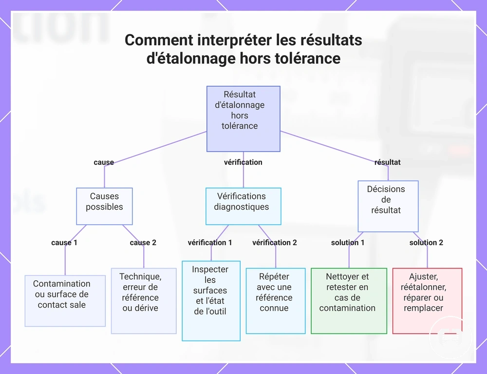 Comment interpréter les résultats d'étalonnage hors tolérance