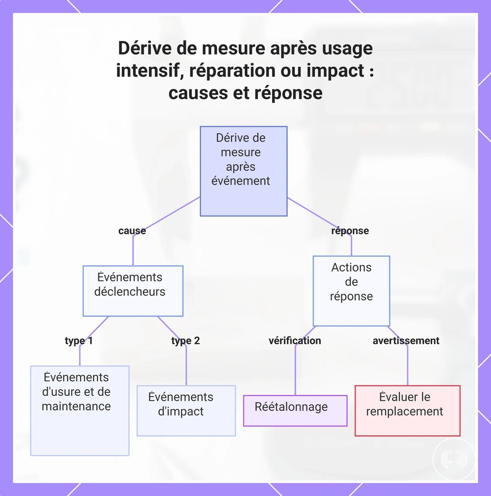 Dérive de mesure après usage intensif, réparation ou impact : causes et réponse