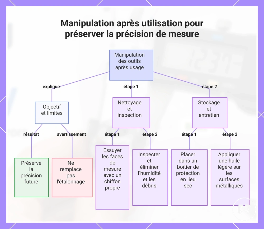 Manipulation après utilisation pour préserver la précision de mesure