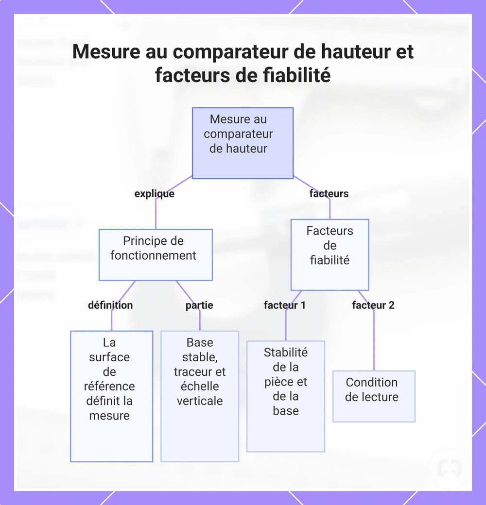 Mesure au comparateur de hauteur et facteurs de fiabilité