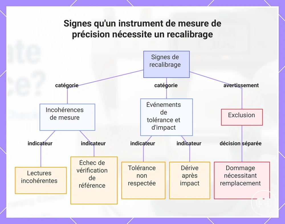 Signes qu'un instrument de mesure de précision nécessite un recalibrage