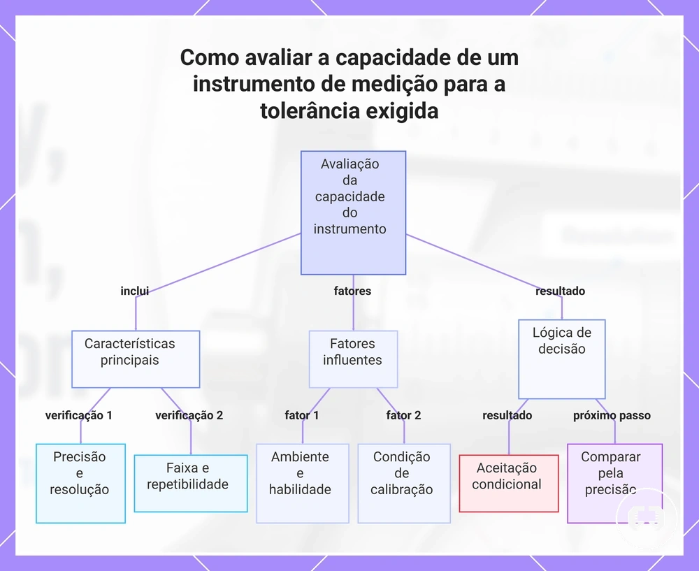 Como avaliar a capacidade de um instrumento de medição para a tolerância exigida