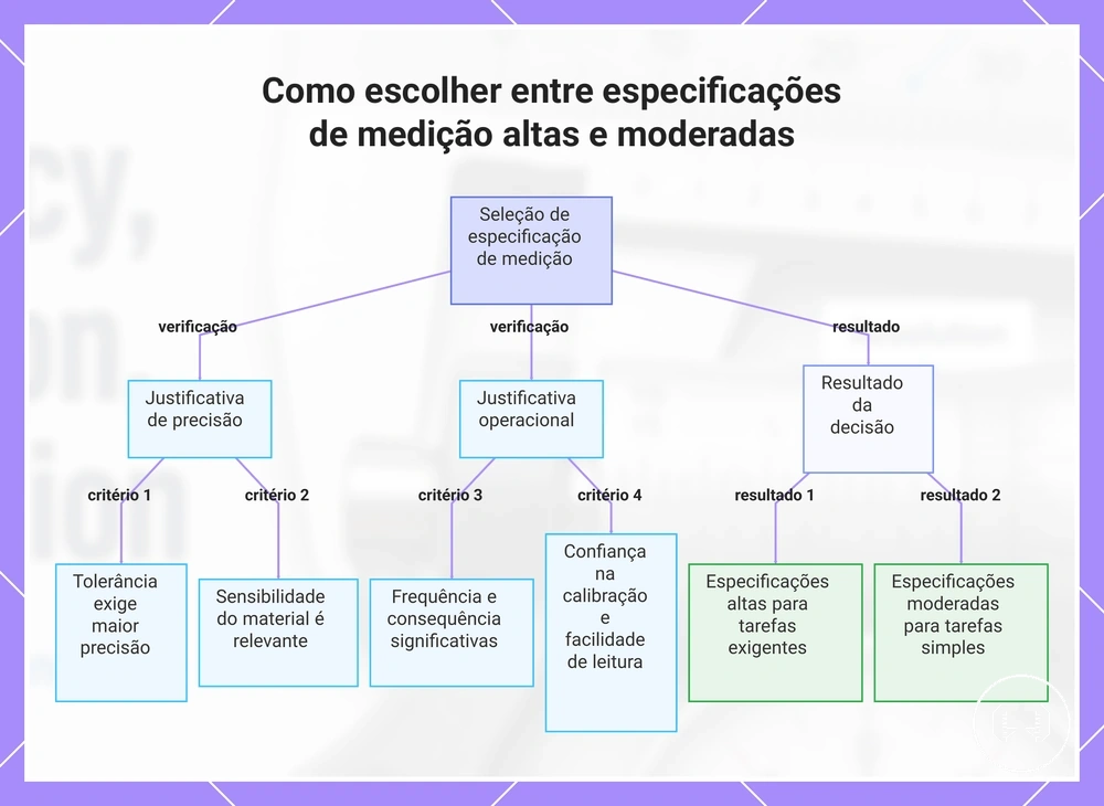 Como escolher entre especificações de medição altas e moderadas
