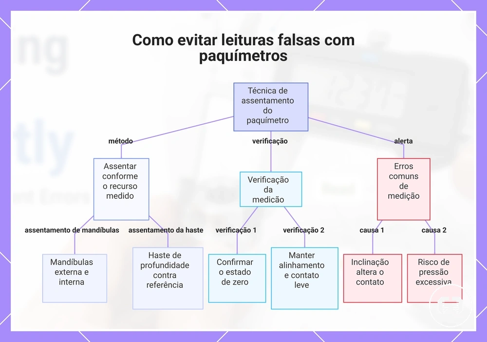 Como evitar leituras falsas com paquímetros