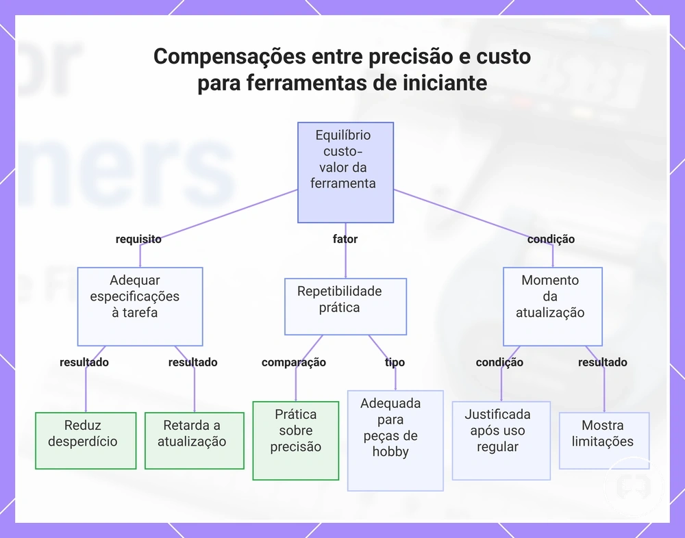 Compensações entre precisão e custo para ferramentas de iniciante