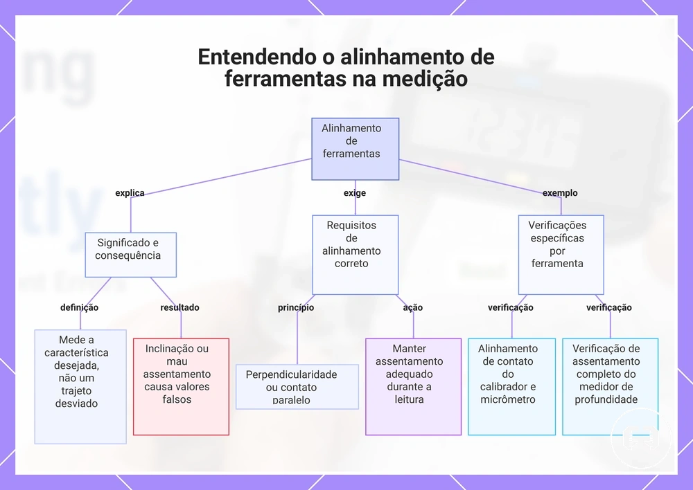 Entendendo o alinhamento de ferramentas na medição