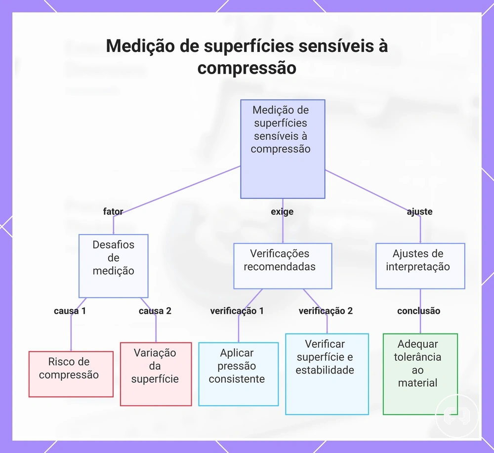 Medição de superfícies sensíveis à compressão