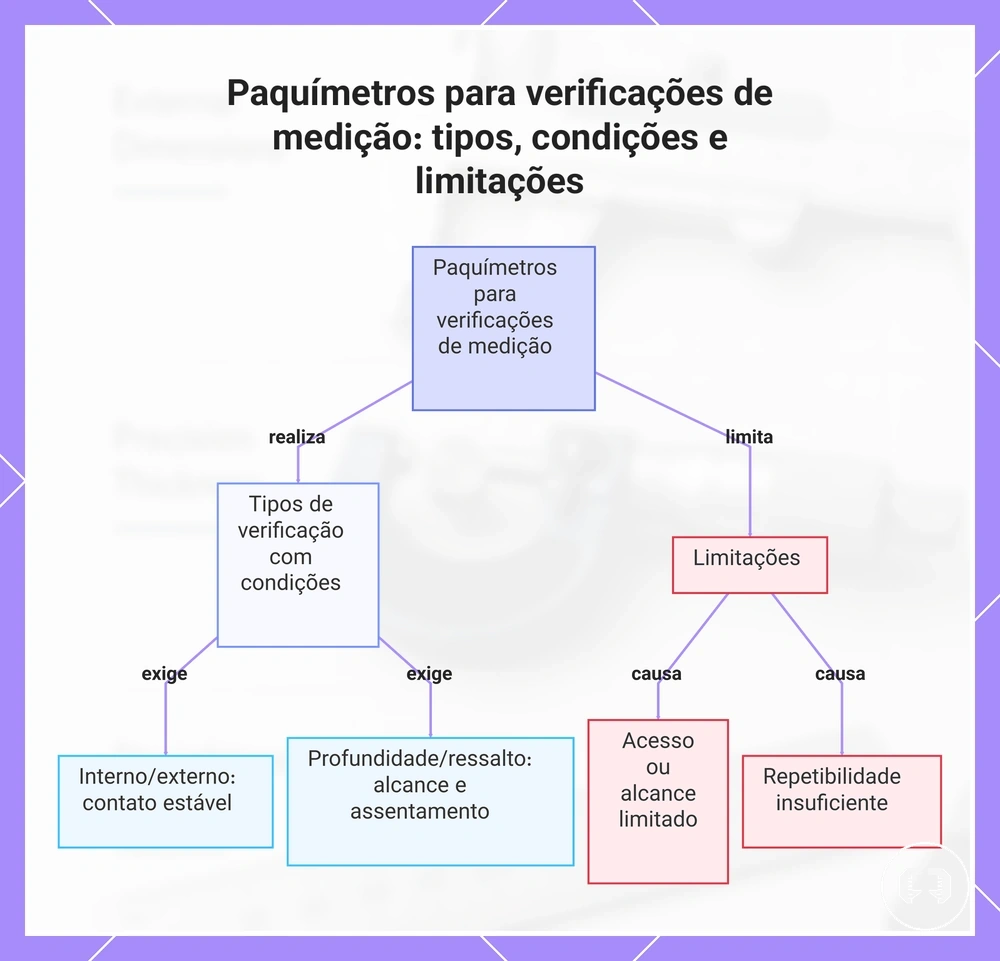 Paquímetros para verificações de medição: tipos, condições e limitações