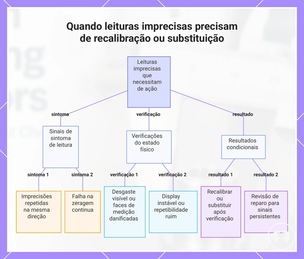 Quando leituras imprecisas precisam de recalibração ou substituição