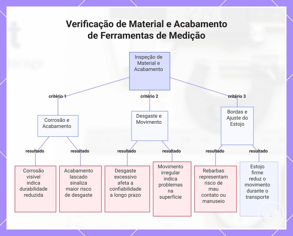 Verificação de Material e Acabamento de Ferramentas de Medição