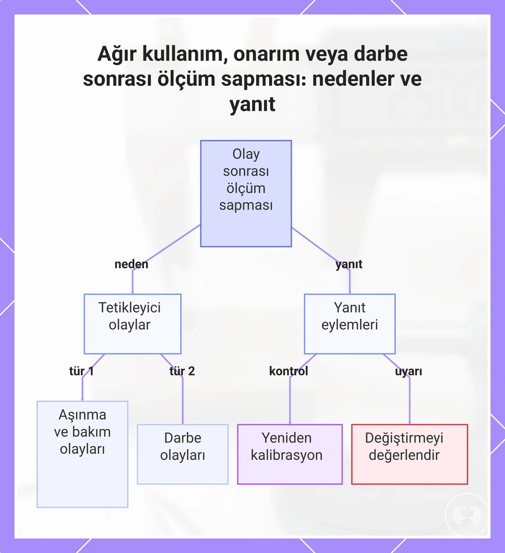 Ağır kullanım, onarım veya darbe sonrası ölçüm sapması: nedenler ve yanıt