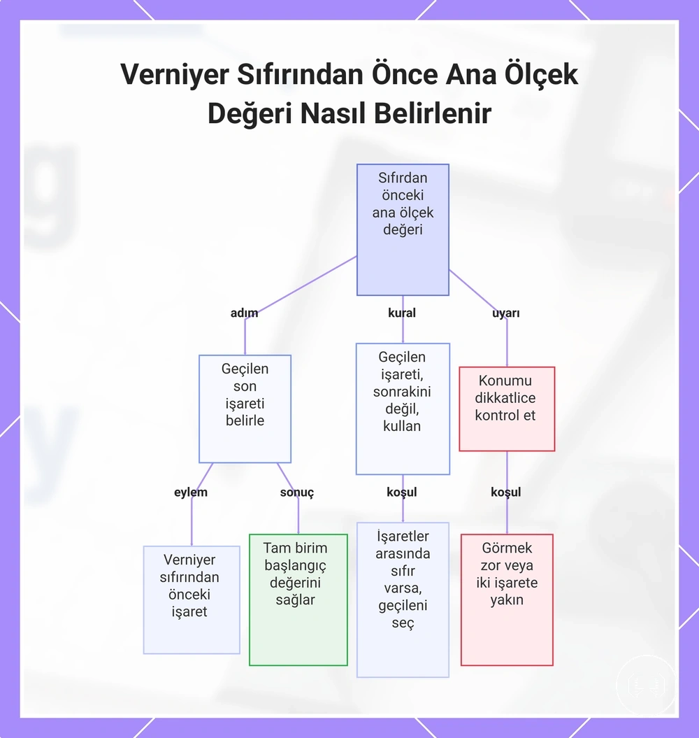 Verniyer Sıfırından Önce Ana Ölçek Değeri Nasıl Belirlenir